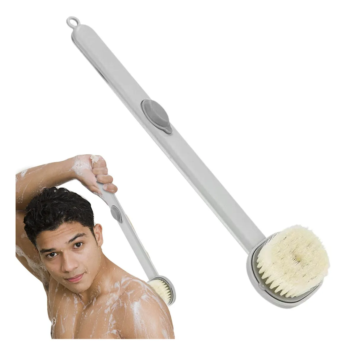 Escova de banho com cabo longo para chuveiro e banheira Scrubbervayotoy