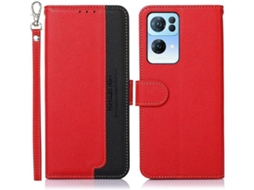 Capa Oppo Reno 7 5G Pro HFS HOUSE Couro Pu (Vermelho)
