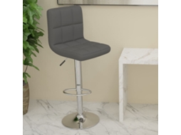 Vidaxl Banco De Bar Tecido Cinzento-escuro