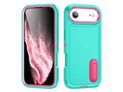 Capa Para Iphone Air Com Suporte Integrado, Em Silicone - Verde Claro/rosa