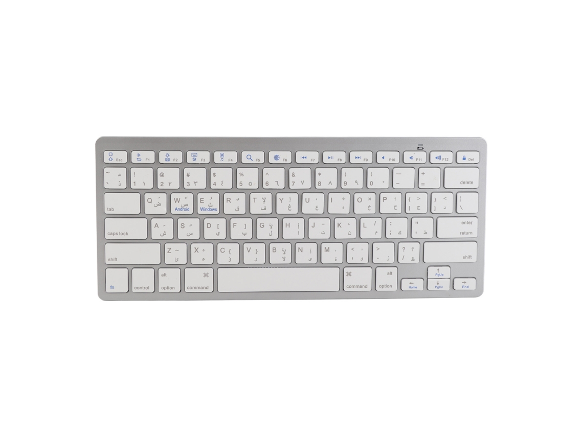 Teclado Bt Ultra Fino Resistente a Salpicos Bilingue Prata para Pc | S/MARCA