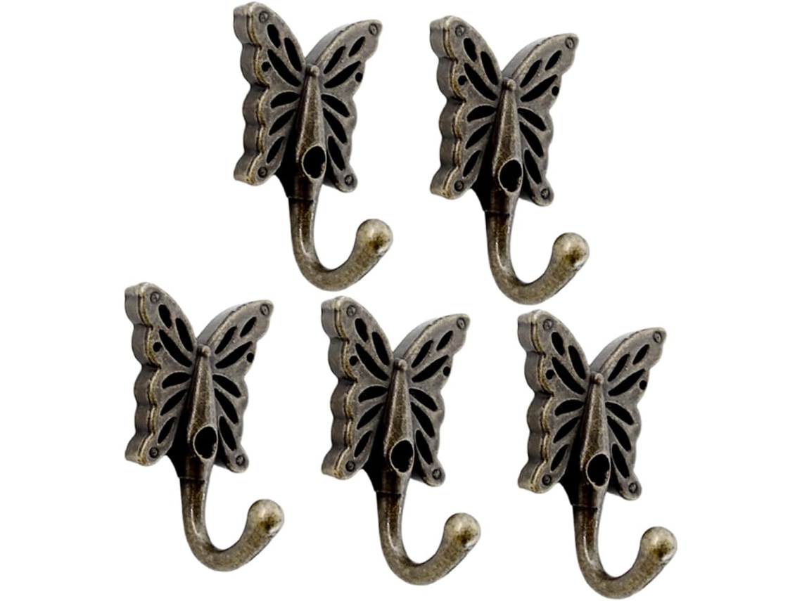 Conjunto De 5 Ganchos Decorativos Para Toalhas E Chapéus