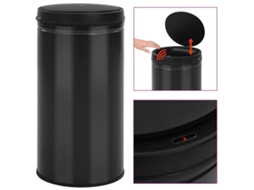 Vidaxl Caixote Do Lixo Com Sensor Automático 60 L Aço Carbono Preto