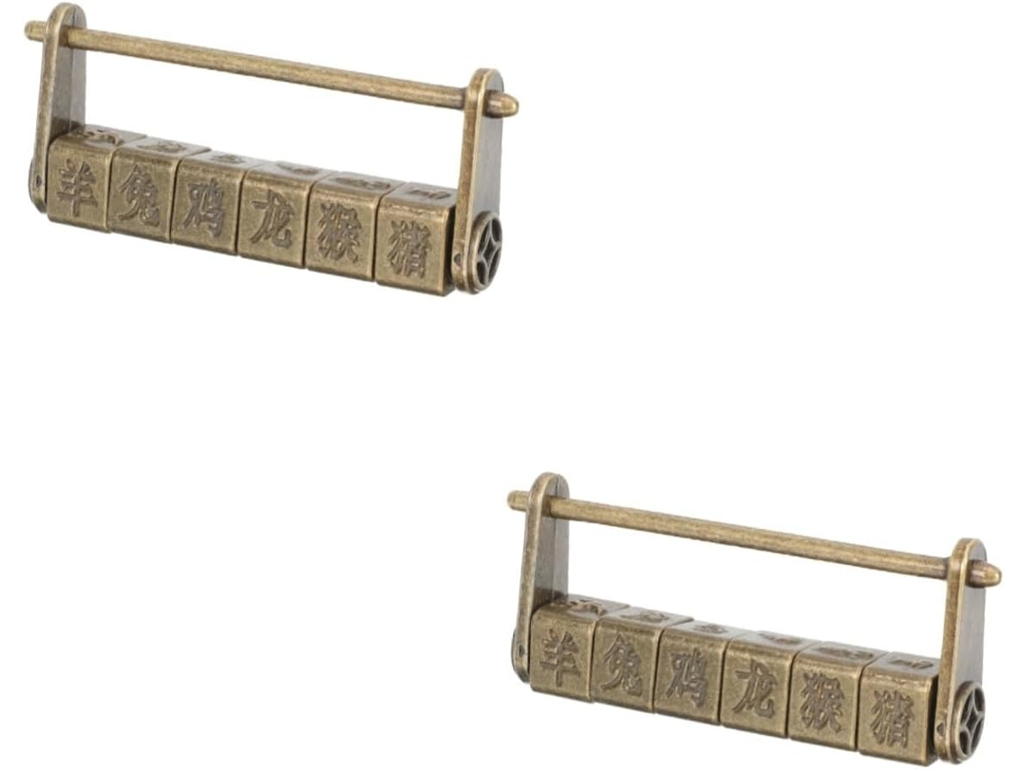 Conjunto De 2 Cadeados Antigos Com Combinação Para Caixa Joias,