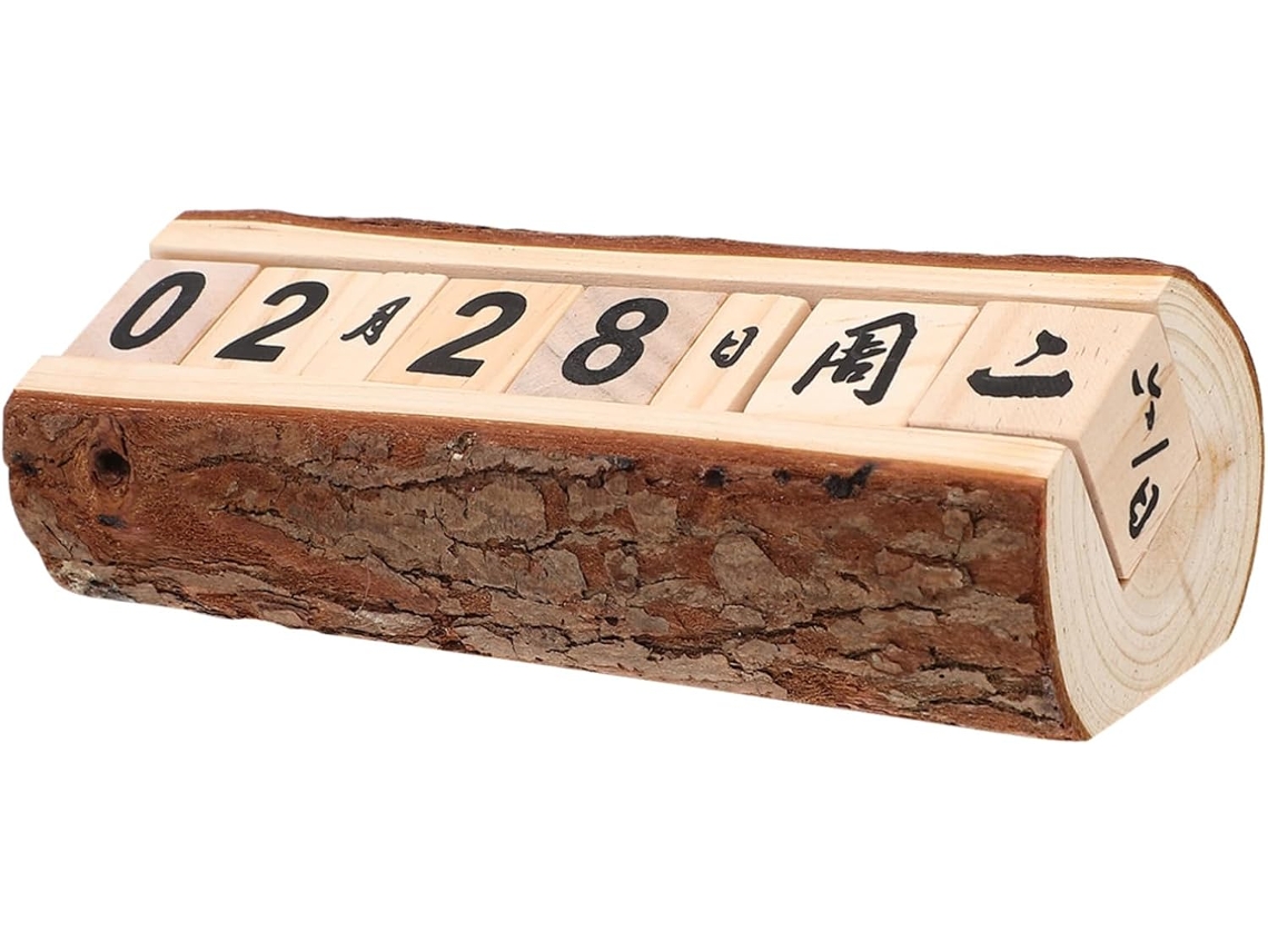 Calendário De Mesa Vintage Em Madeira, Prático Para Casa E Escritório,