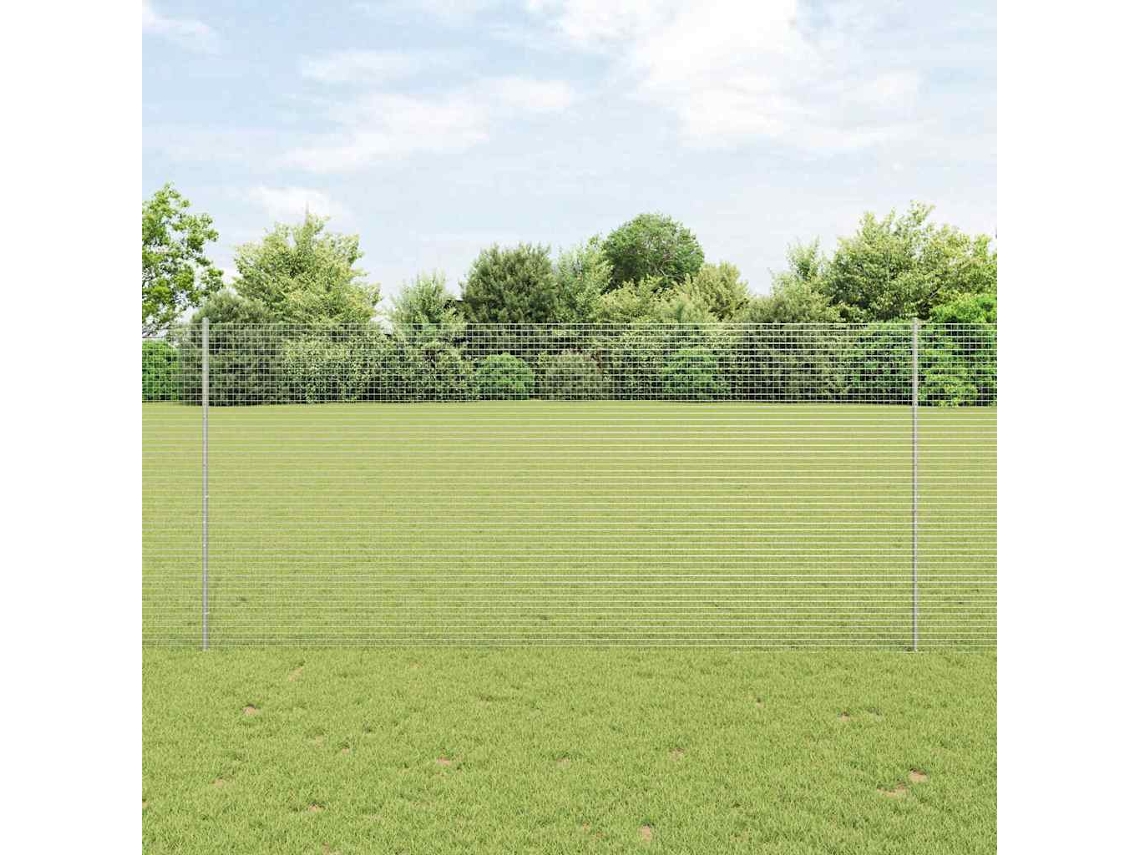 Vidaxl Cerca De Arame Soldado Com Postes 25 X 1,4 M Aço Galvanizado
