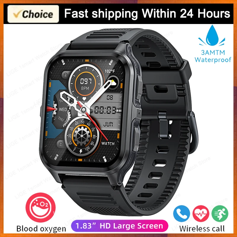 Smartwatch MDUG marrom claro com Gps, Movimento e IP68