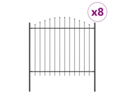 Conjunto 8 Barreira De Jardim Vidaxl Cinzento Aço Revestido A Pó (170 X 190 Cm)