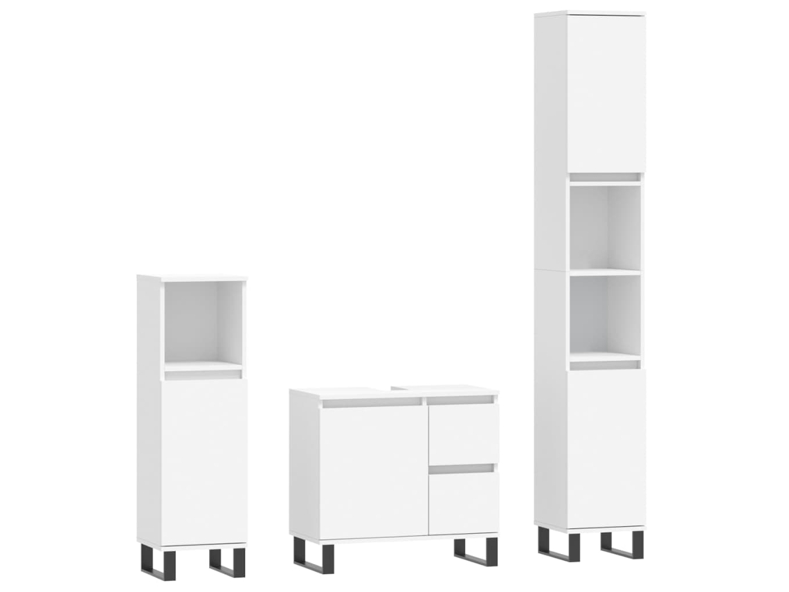 Bathroom Furniture Set, Bathroom Furniture Sets Vidaxl Branco Madeira Processada (n/a)