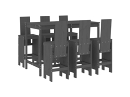 Conjunto de 7 Bar para Jardim Pinho Maciço Cinzento MAISON EXCLUSIVE