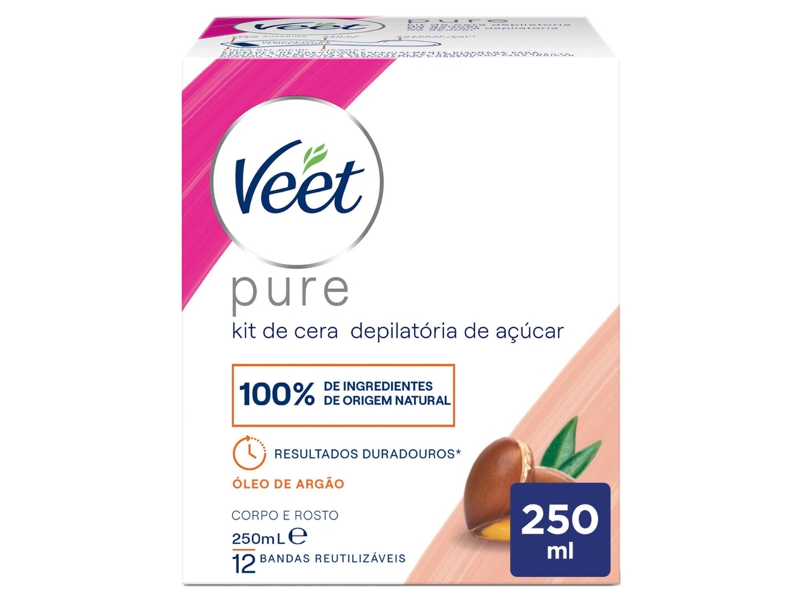Kit Cera Depilatória Pure Óleo de Argão VEET emb. 250 ml