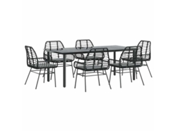 Garden Dining Set, Garden Dining Sets Vidaxl Preto Rattan / Vime (200 X 100 X 74 Cm)