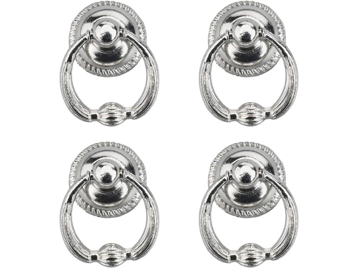 Conjunto De 4 Puxadores Vintage Em Formato Anel Para Gavetas, Em Liga De Zinco Com Parafusos, Ideais Para Armários E
