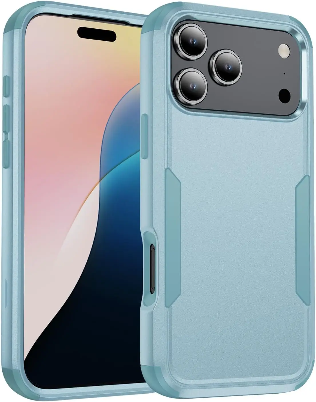 (azul Claro, Iphone 16 Pro Max) Capa Protetora Tripla Reforçada, Resistente A Impactos E Quedas, Para Iphone.