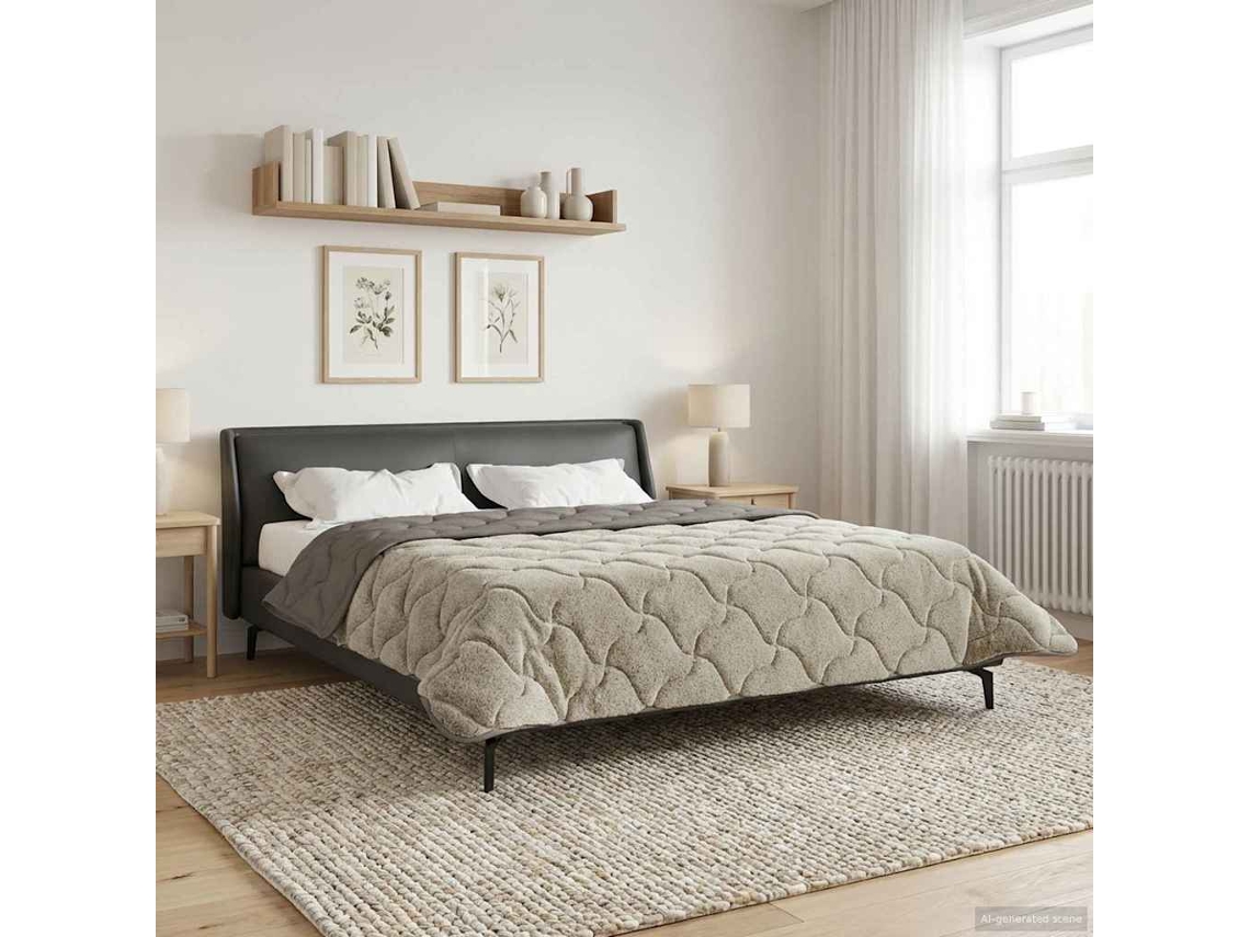 Vidaxl Duvet De Ano Inteiro Colchonete Cinzento-claro 220 X 260 Cm