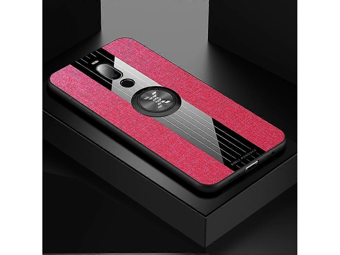 Capa Protetora De Tpu À Prova De Choque Com Suporte De Anel Para Meizu Note 8 Xinli Com Textura De Tecido Costurado (preta)