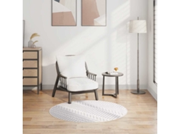 Vidaxl Tapete Lavável Φ120 Cm Preto E Branco