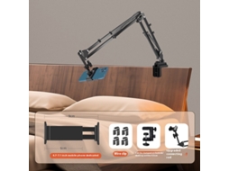 Soporte ajustable para tableta y teléfono móvil SUNNY SPACES con brazo largo, ideal para cama y escritorio.