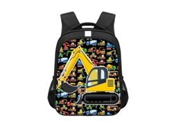 Laxiscreed Mochila Infantil Com Design De Trator E Escavadora, Leve E Com Faixas Retroreflexivas