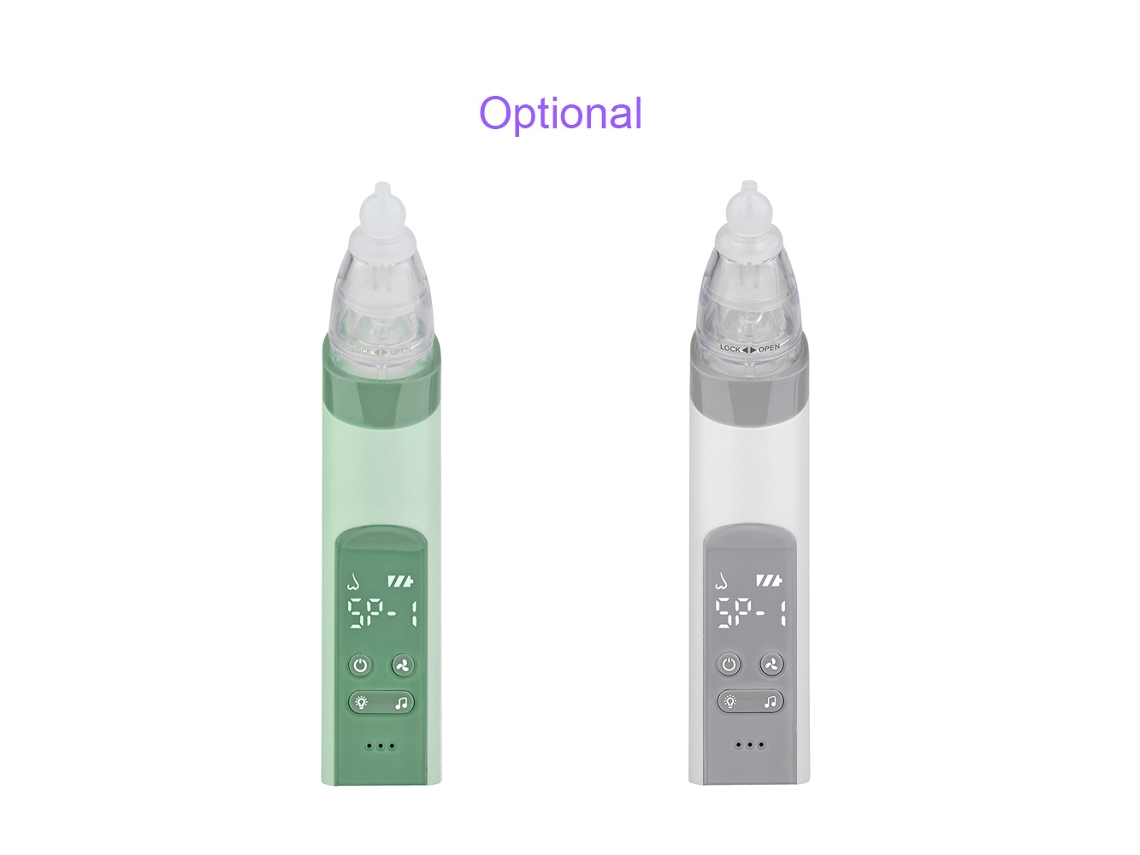 Mali aspirador Nasal Elétrico para Bebê com 3 Pontas de Silicone, Forças de Sucção, Lanterna e Música