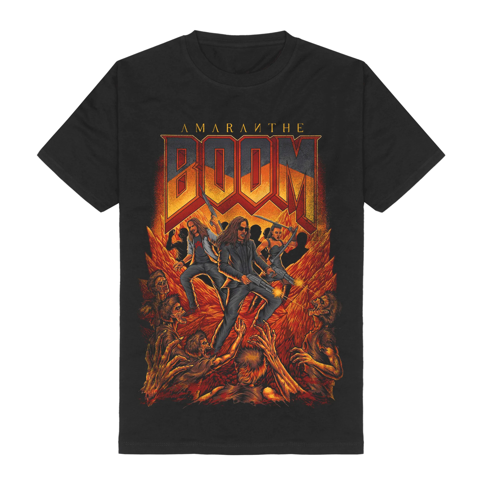 T-shirt De Solteiro Unissexo Rockinstone Amaranthe Boom Classic Algodão (s)