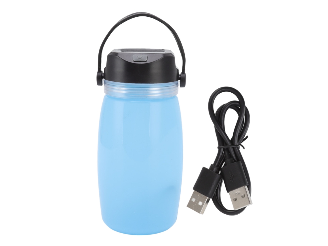 Garrafa de Água Solar Luminosa Multifuncional 700ml com Iluminação 5 Modos e Carregamento Usb