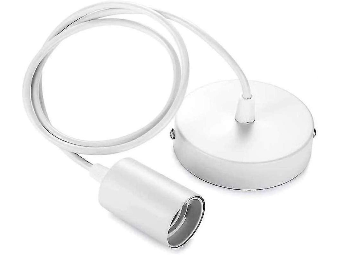 Metal Hanging Plastic Socket,pendant Lamp With Adjustable Cable For E27 Base Whiteenergy Class A+