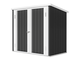 Casa de Jardim em Chapa de Aço com Porta Dupla 147x86x134cm Preto e Branco BTFORUS