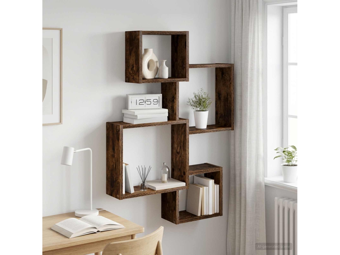 Vidaxl Prateleiras De Cubo De Parede Montagem Na Parede