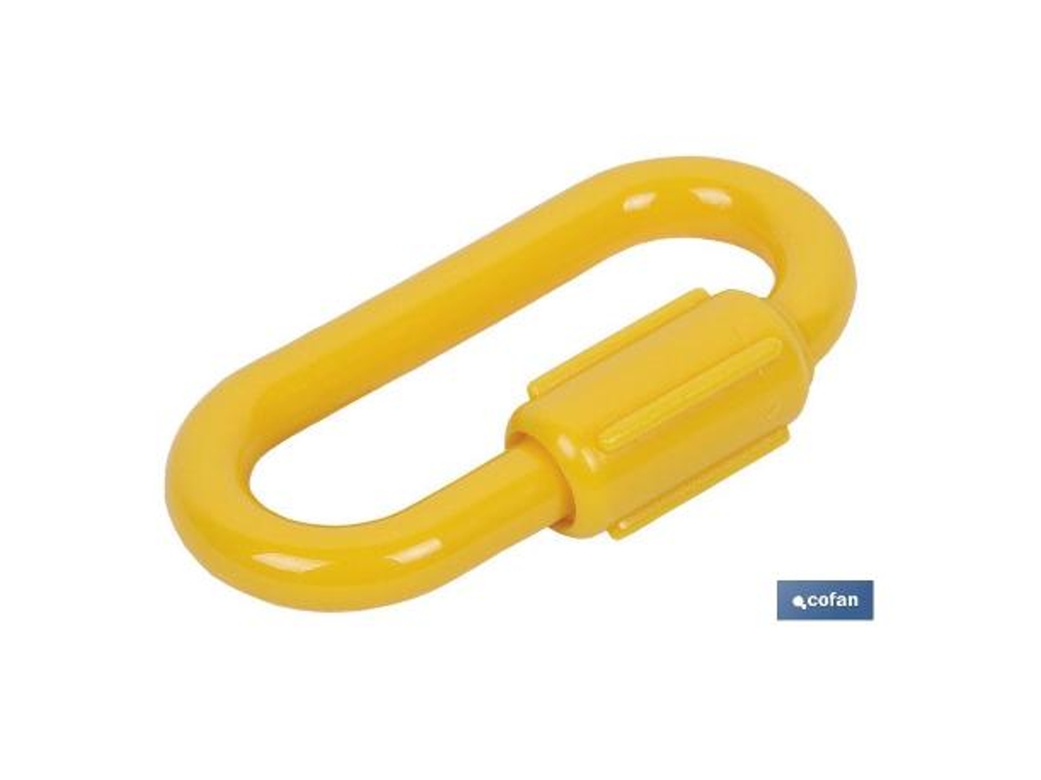 Eslabon union cadena plástico 8mm amarillo