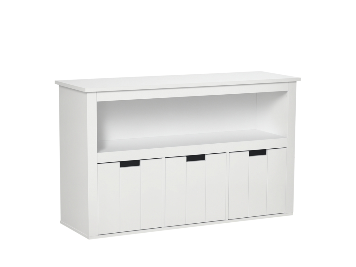 Aparador de sala com 3 gavetas, prateleira aberta, 102x33x61,5cm branco | S/MARCA