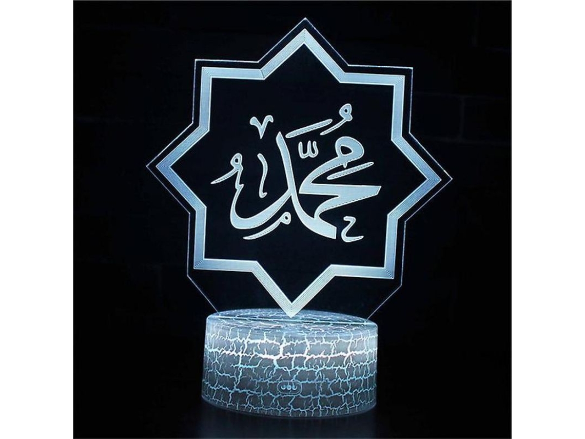 Lâmpada Noturna Led 3d 16 Cores Com Controle Remoto Decoração Ramadã Presente Usb