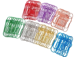Organizador De Papel Alipis Com 70-clips Metálicos Multicoloridos Dourado, Rosa, Prateado, Azul, Roxo, Vermelho, Verde