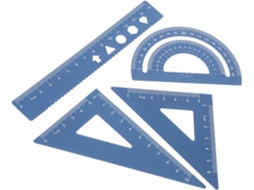 Conjunto De 4 Réguas Triangulares Alumínio Tehaux, Régua Reta, Transferidor, Instrumento De Medição Para Material
