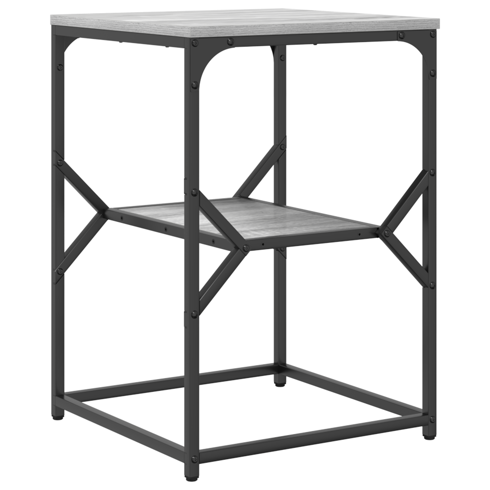 Conjunto 1 Mesa Lateral Vidaxl Cinzento Derivados De Madeira (41 X 40 X 60 Cm)