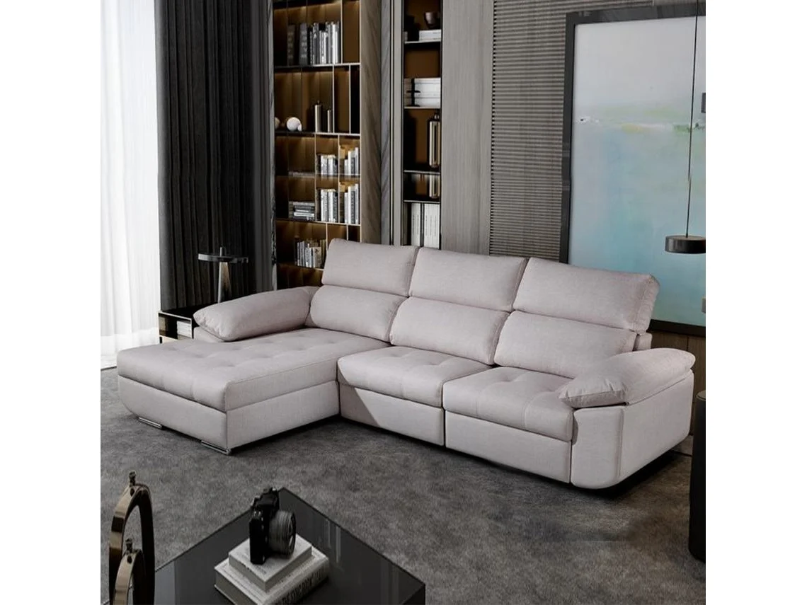 Sofá Chaise Longue Oxford - Esquerdo - Bege (290x180 cm)