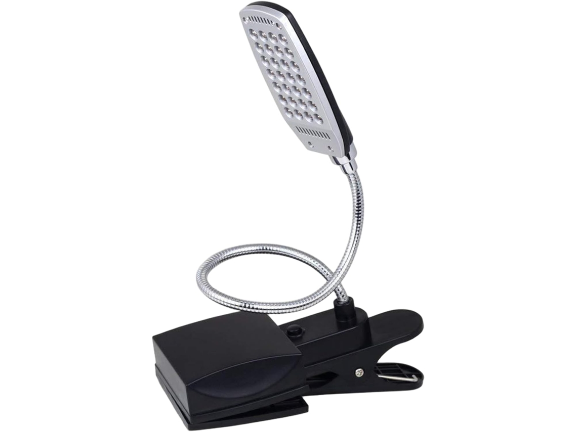 Luminária De Leitura Com Clipe, 3 Níveis De Brilho, Haste Flexível, Portátil, Alimentada Por Usb Bateria, Ideal Para Ler