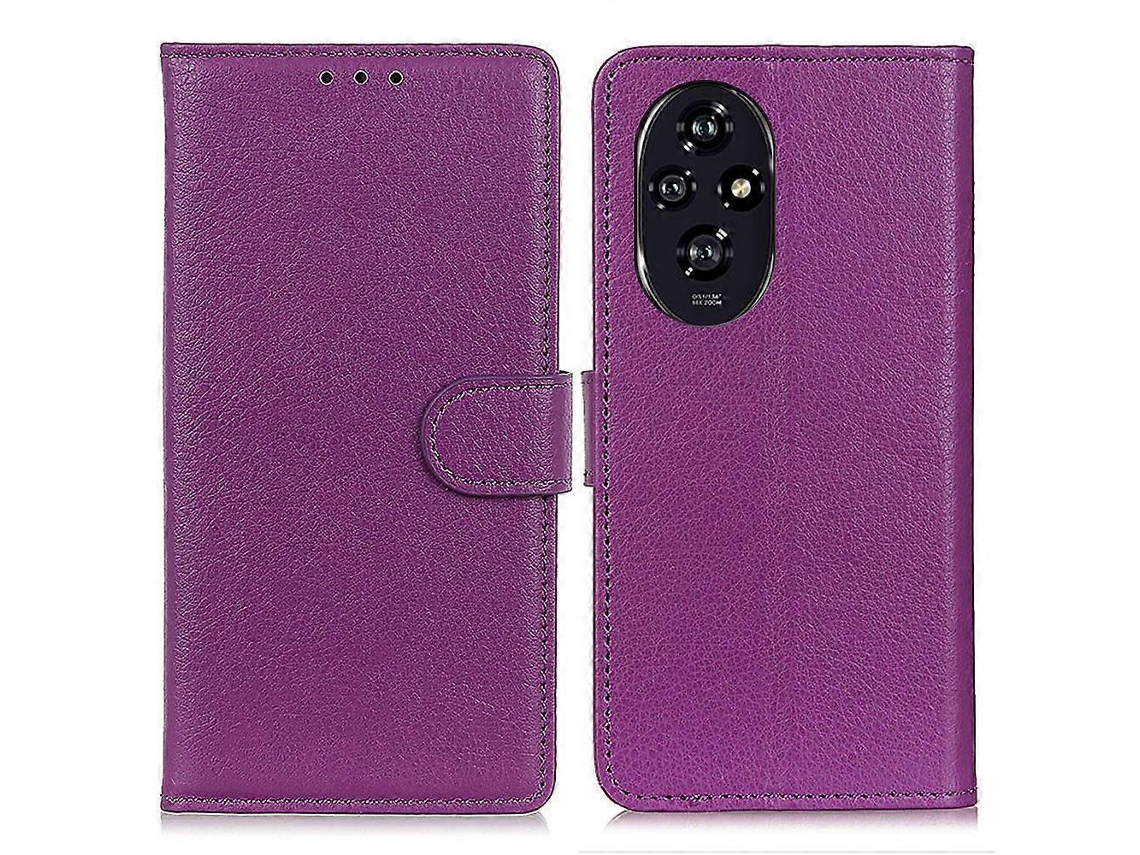 Capa Protetora De Couro Sintético Com Textura De Lichia Para Honor 200 Pro 5g