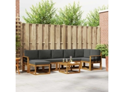 Vidaxl Conjunto De Sofás Para Exterior 8 Unid. Natural E Antracite