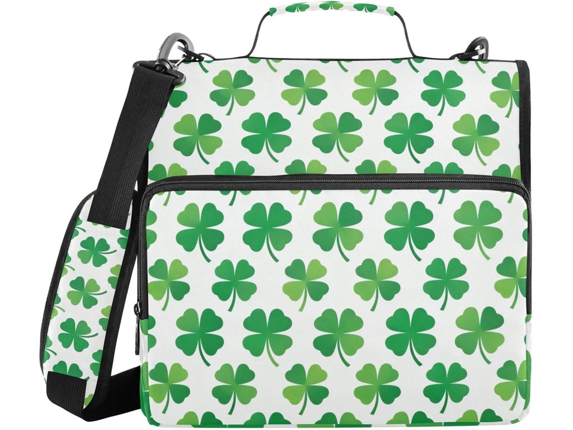 Organizador de mesa Green Clover St Patrick's Day, 5 compartimentos com 3 argolas, alça removível