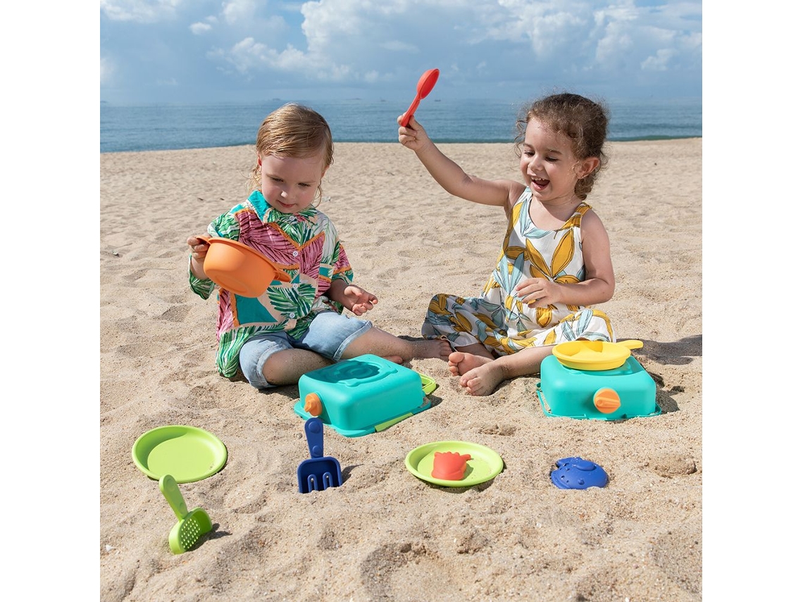 Brinquedos De Praia Hape Sandy Chef Conjunto De Cozinha De Praia Para Brincar Na Areia