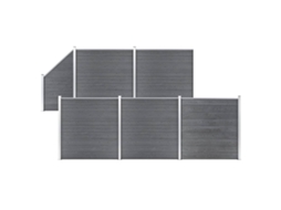 Painel Vedaã§ã£o Wpc 5 Quadrados 1 Inclinado 965x186cm Cinzento DKD HOME DECOR