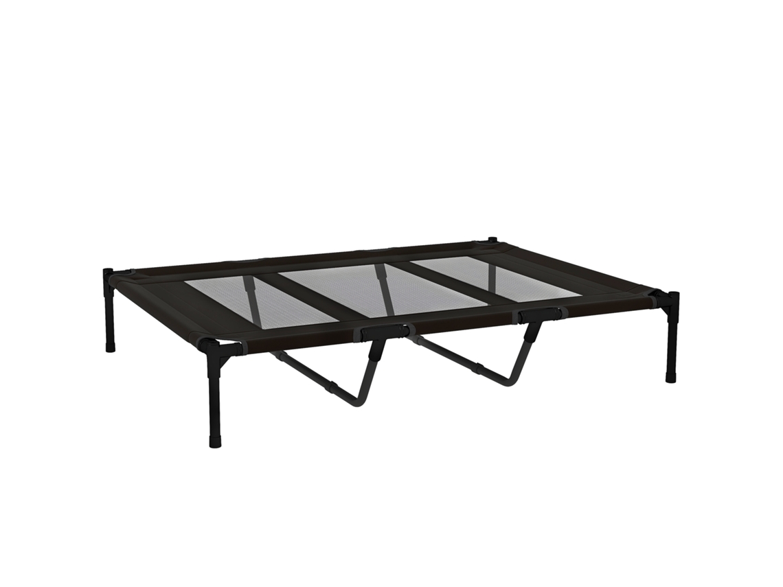 Cama Elevada Para Cão Com Tecido Respirável 122 X 92 X 23 Cm Preto