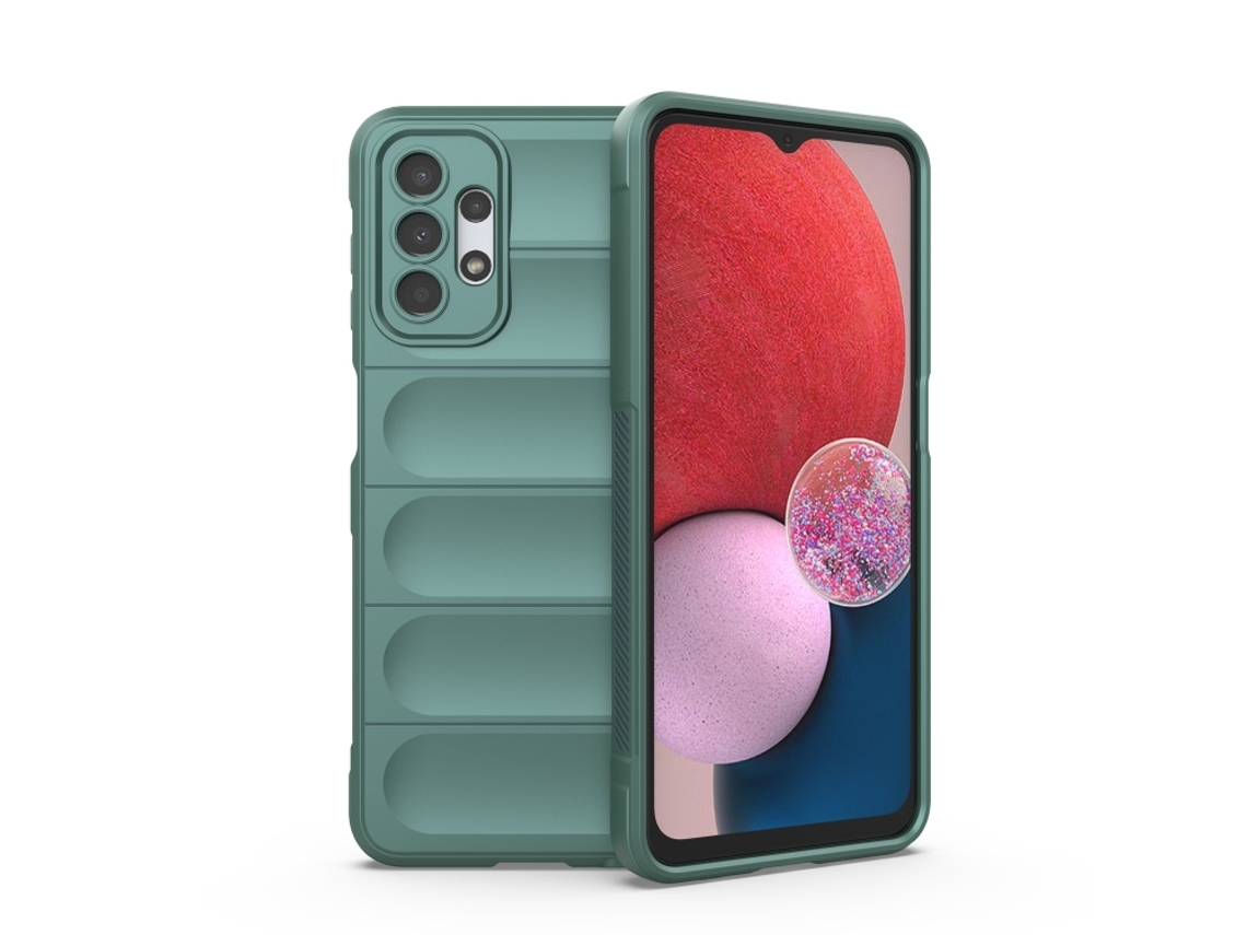 Capa Halinuia Para Samsung Galaxy A13 5g/4g Magic Shield Tpu Flanela Verde Escuro (proteção Integral, Interior Em Flanela)