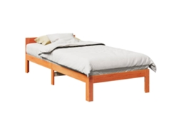 Vidaxl Cama Sem Colchão 80x200 Cm Pinho Maciço Castanho-mel