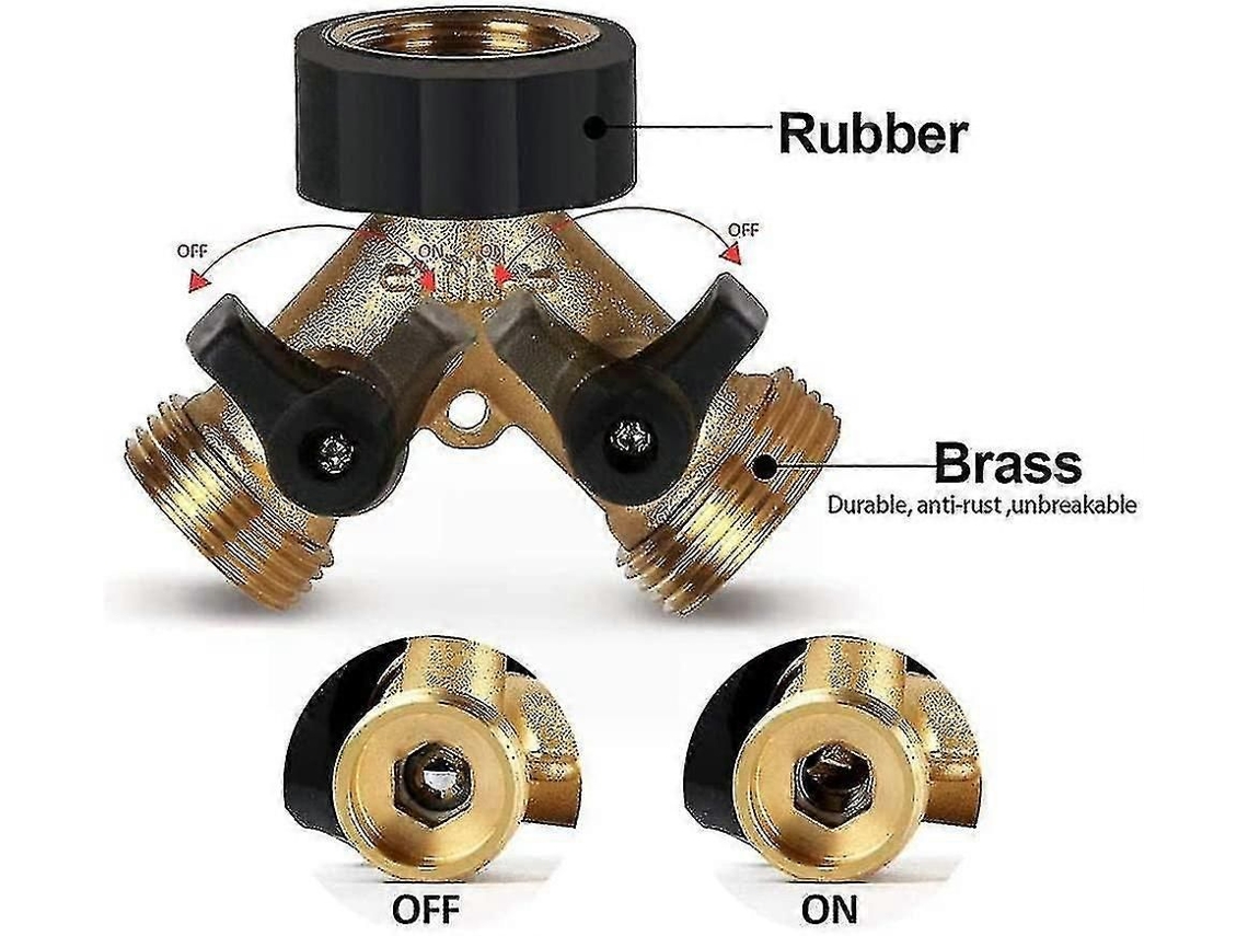 Conector Y Para Mangueira, Com Adaptador Para Torneira E Duas Saídas De 3/4 Polegadas