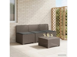Vidaxl Sofá De Jardim 3 Lugares Com Almofadas Visual Rattan Pp