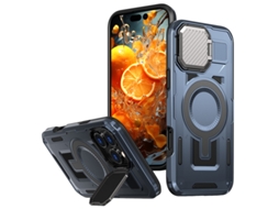 Capa Para Iphone 17 Pro Max Suporte Tampa Lente Robusta Magnético Azul Czhhmart