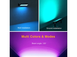 Luminária de lava parede RGB CW externo à prova d'água com controle remoto e app, dimmable, IP66 S/MARCA