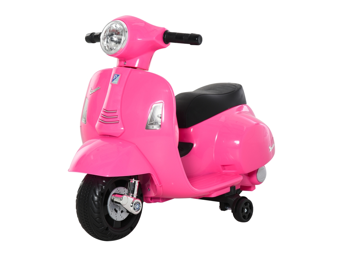 Mota Elétrica para Crianças Acima de 18 Meses com Licença Faróis Buzina e 4 Rodas 66.5x38x52 Cm Rosa Ge